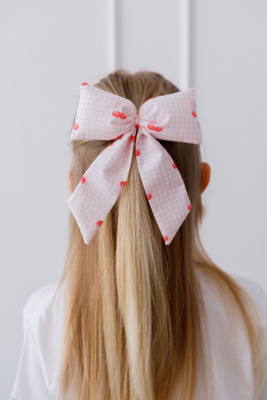 Gingham Cherry Hair Bow