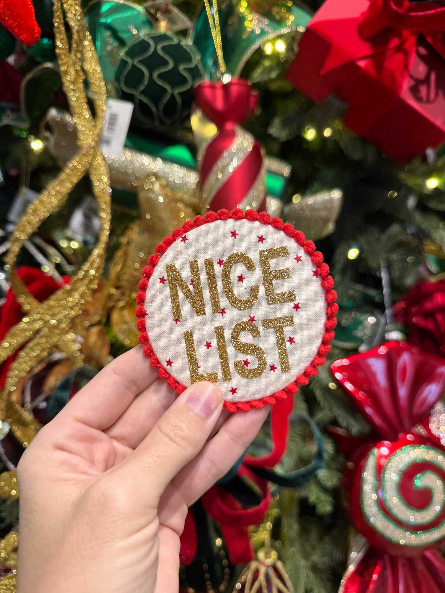 Nice List Pin Badge Red Star
