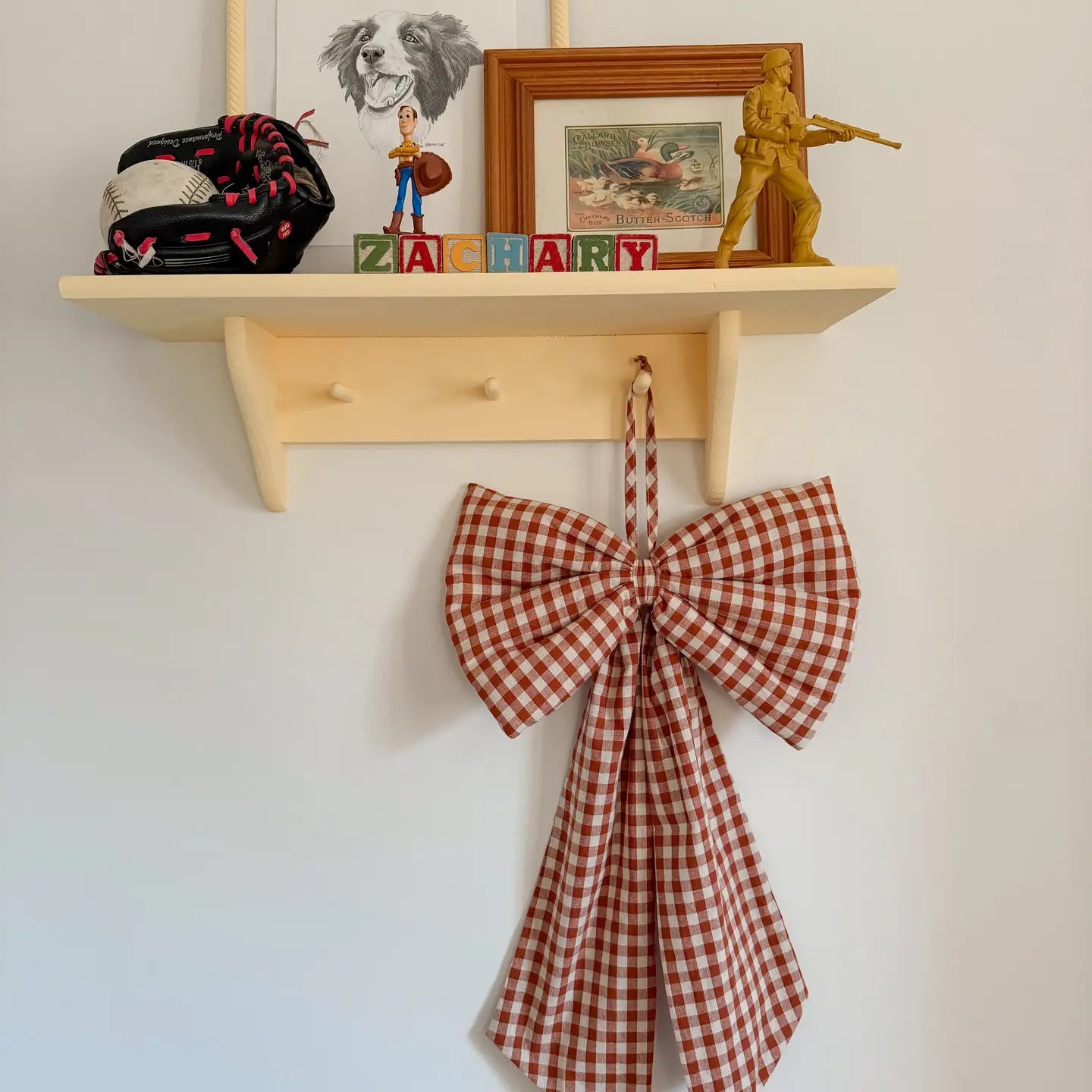 Oversized Bow - Rust Red Gingham
