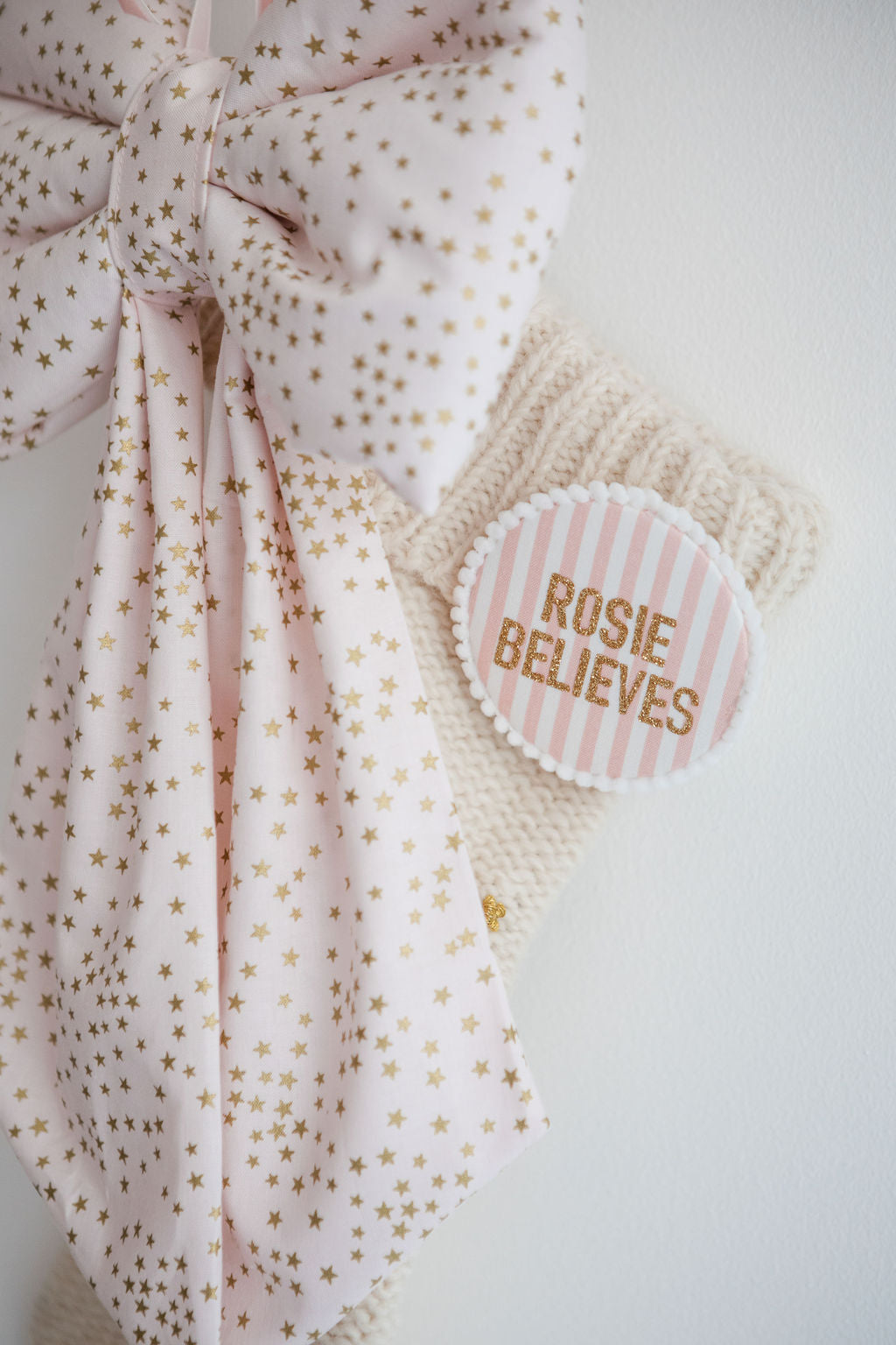 Gold Star Print Bow