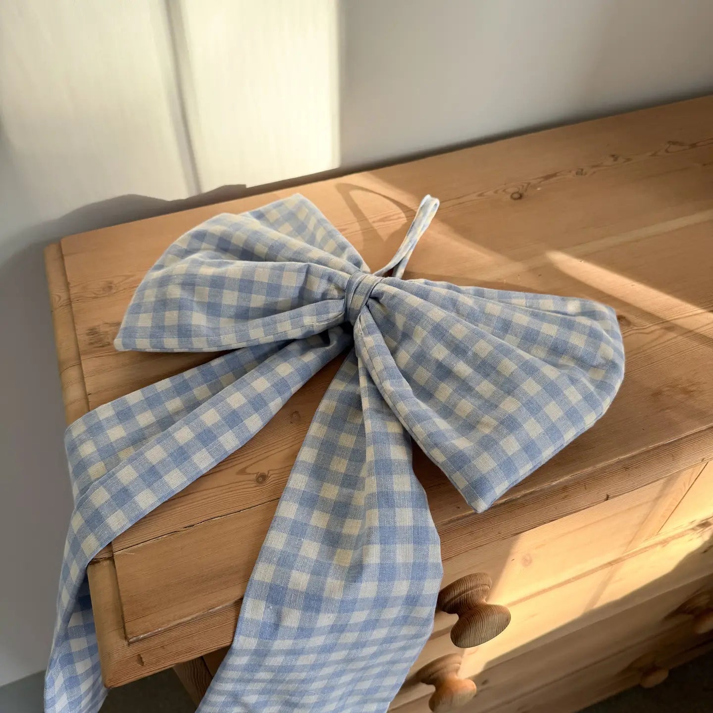 Sky Blue Gingham Bow
