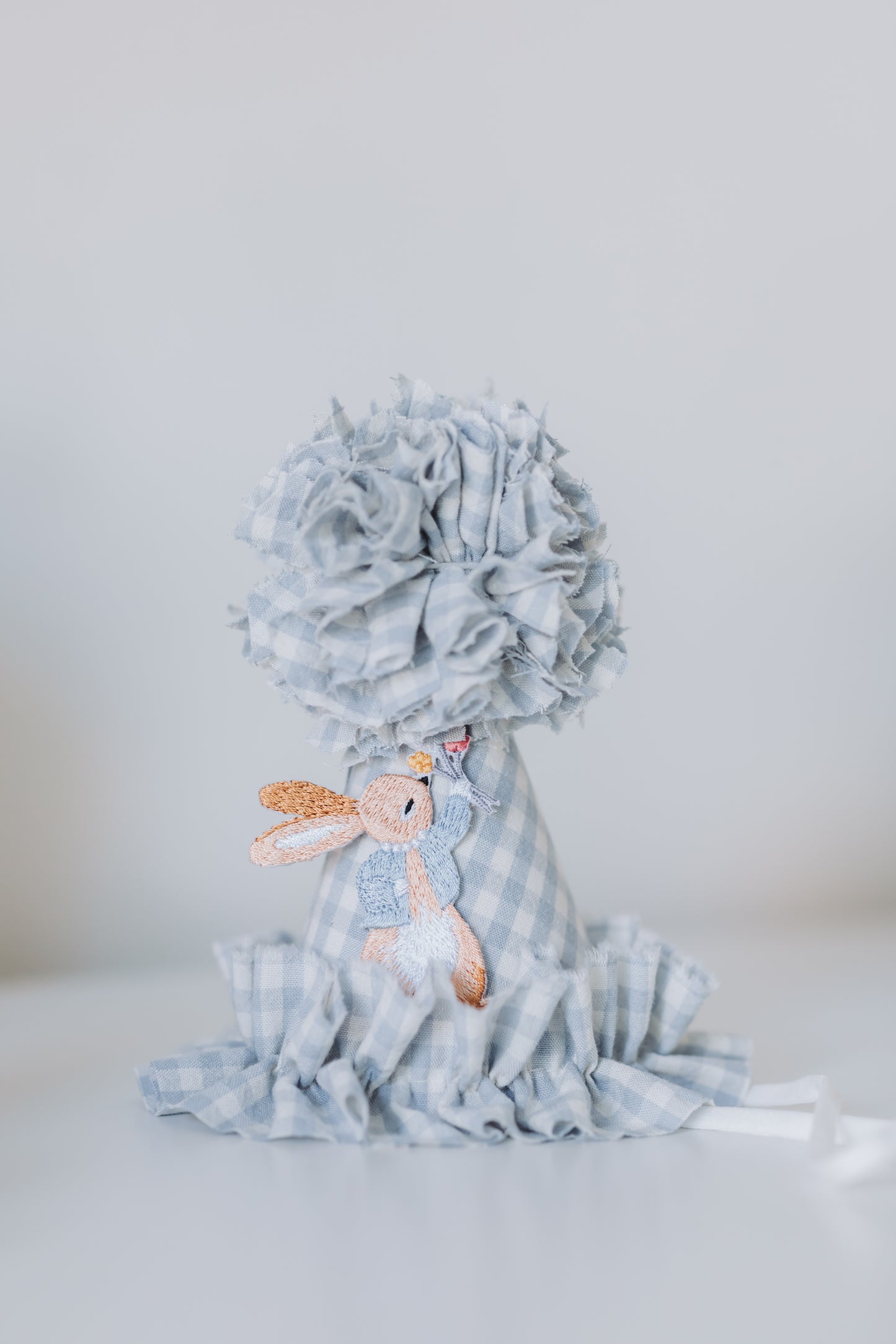 Blue Rabbit Gingham Hat
