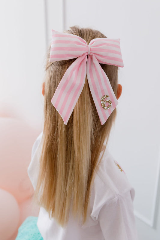Pink Candy Stripe Bow