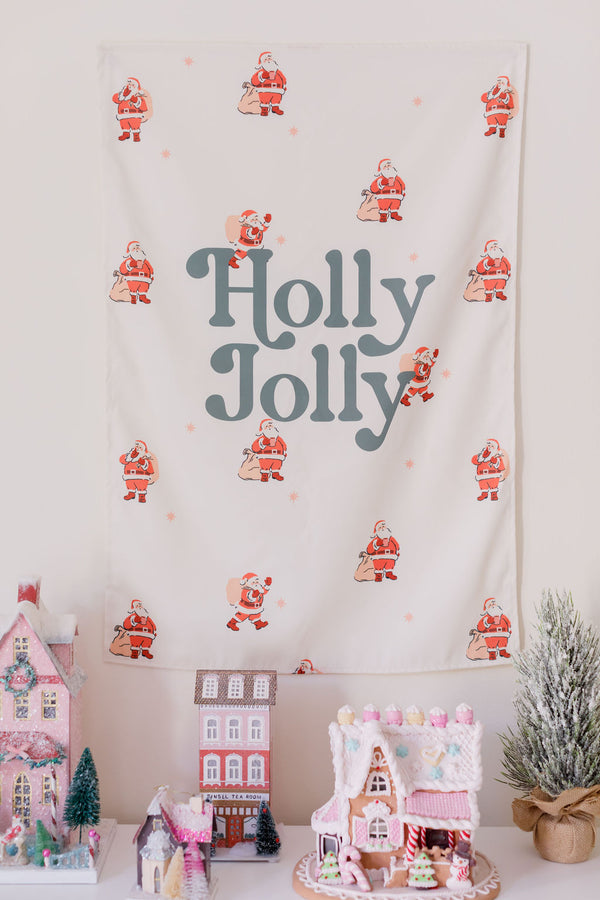 Holly Jolly Santa Banner