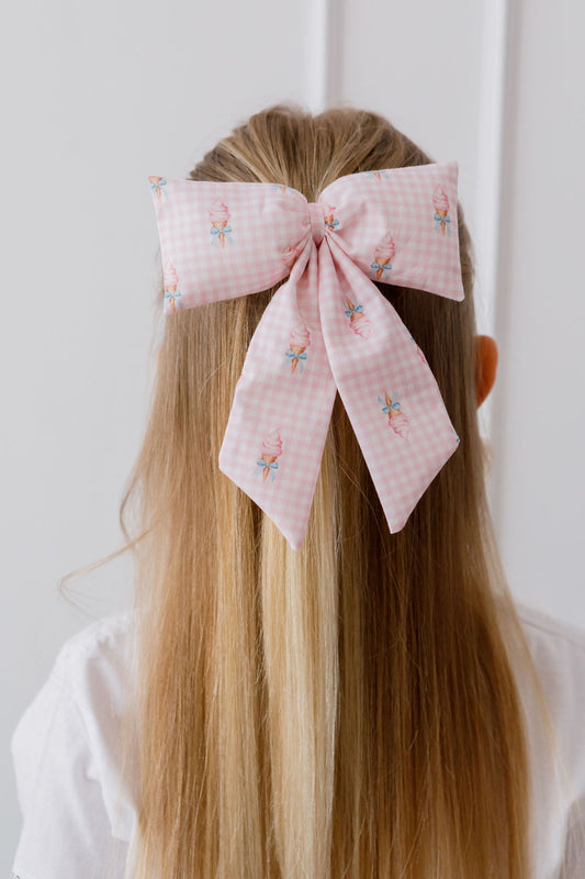 Gingham Ice Cream Hair Bow