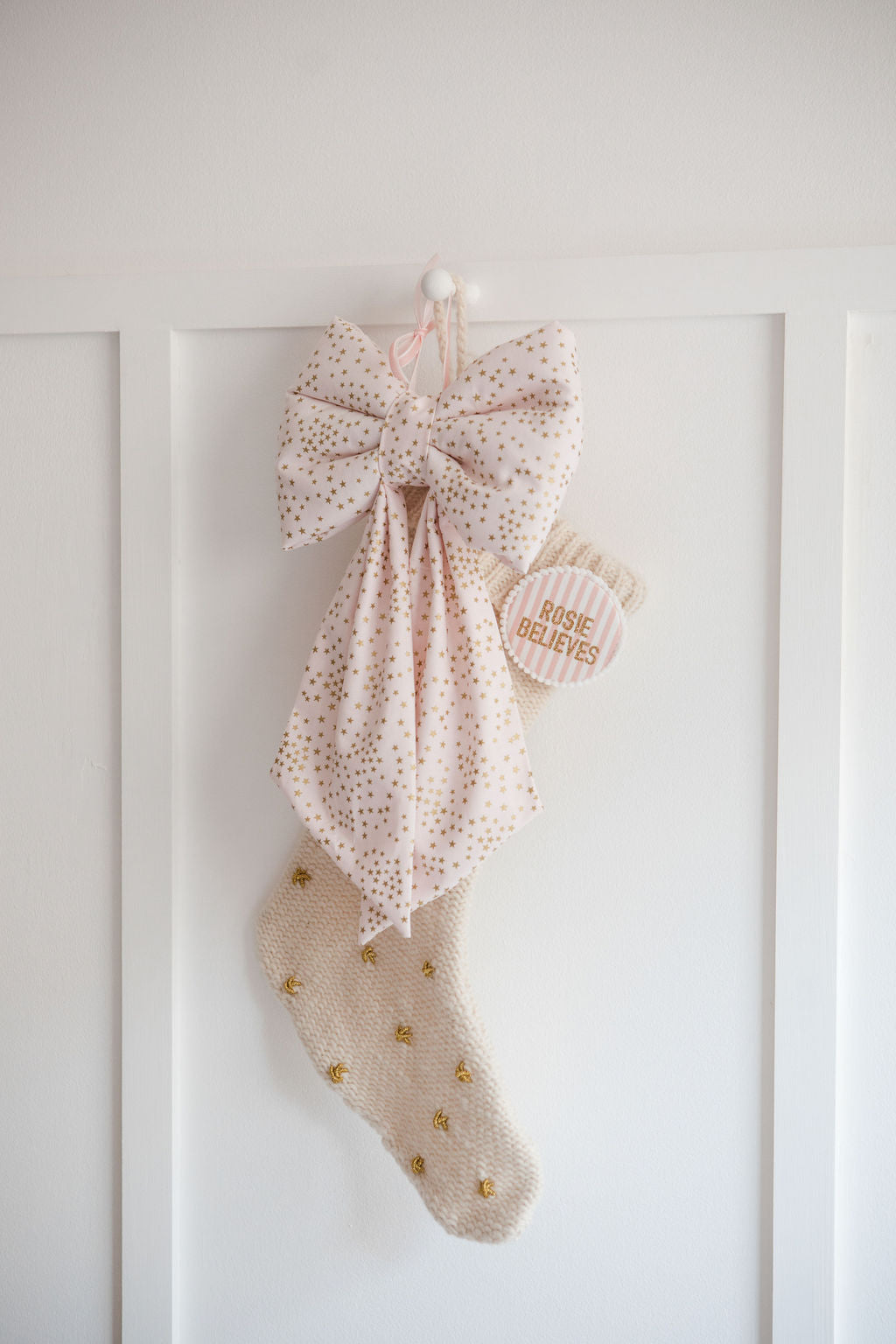 Gold Star Print Bow