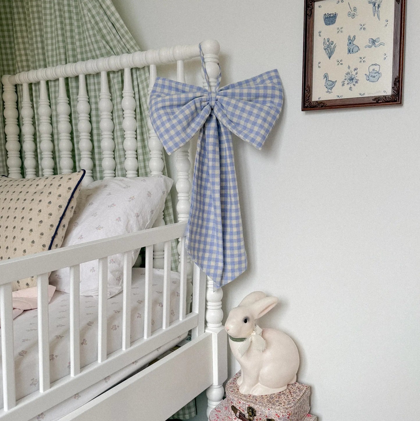 Sky Blue Gingham Bow
