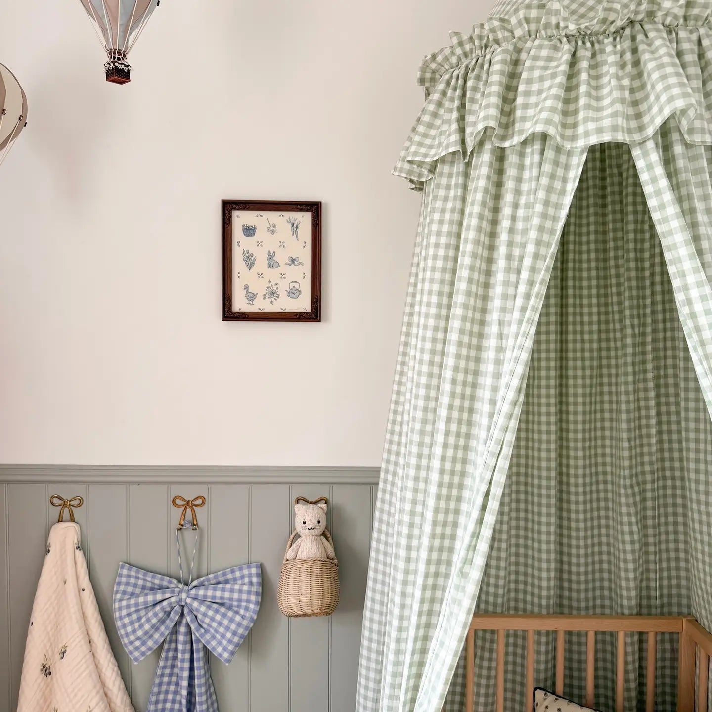 Sky Blue Gingham Bow